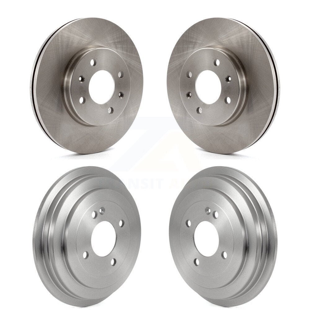Disc Brake Rotors Drums Kit Front Rear For 2012-2017 Hyundai Accent