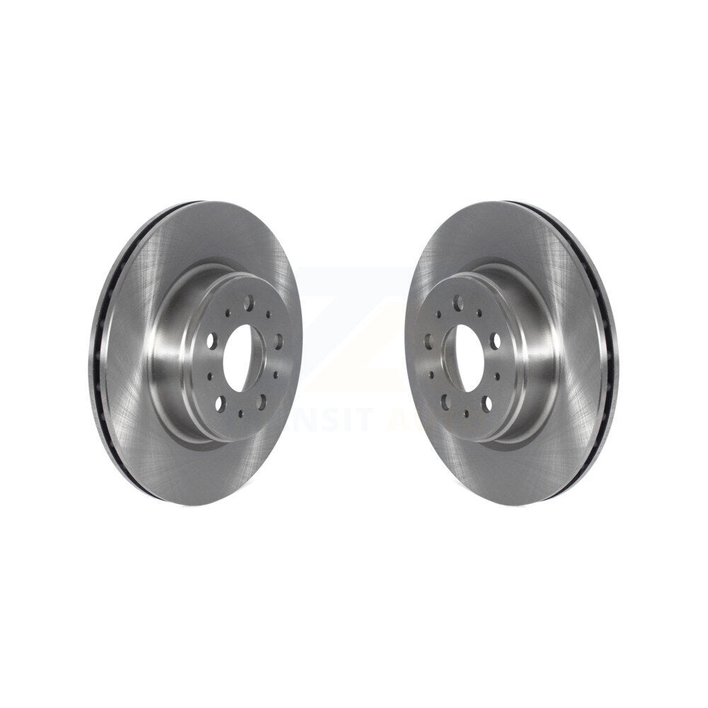 Disc Brake Rotors Front Pair For 2017-2022 Tesla 3 With Gray Painted Calipers