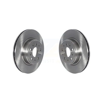 Disc Brake Rotors Front Pair For 2017-2022 Tesla 3 With Gray Painted Calipers