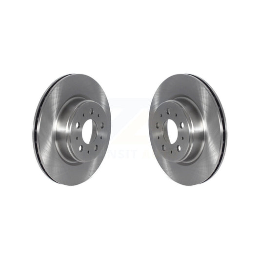 Disc Brake Rotors Front Pair For 2017-2022 Tesla 3 With Gray Painted Calipers