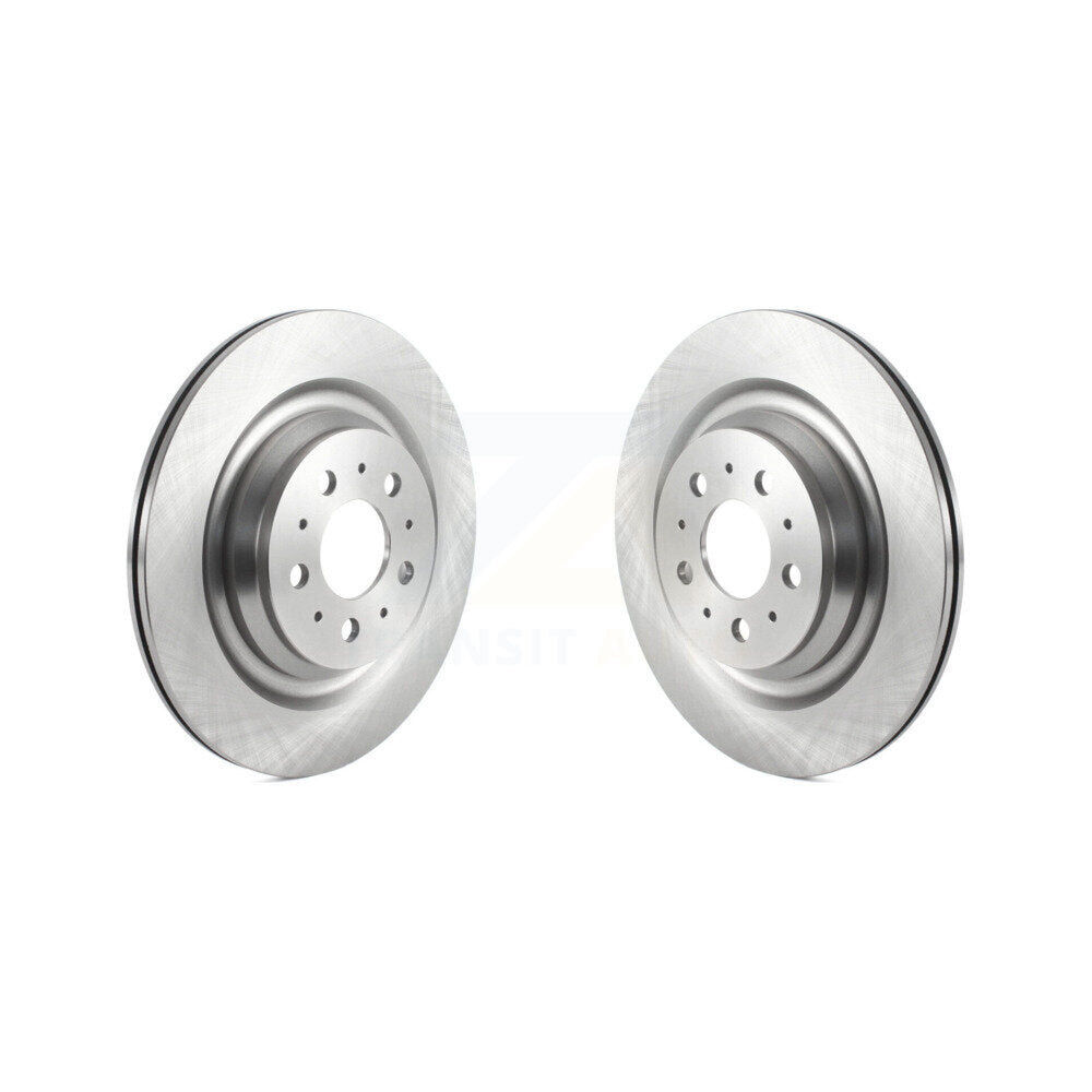 Disc Brake Rotors Rear Pair For 2017-2022 Tesla 3 With Gray Painted Calipers