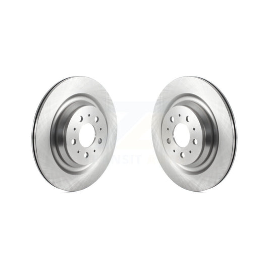 Disc Brake Rotors Rear Pair For 2017-2022 Tesla 3 With Gray Painted Calipers