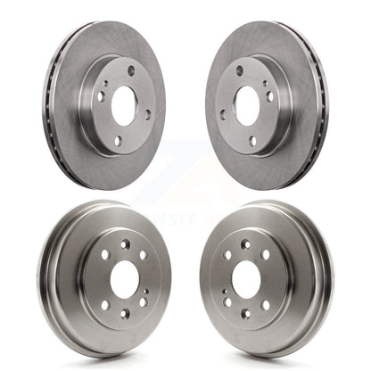 Brake Rotor Drum Front Rear Kit For Mazda Protege Ford Escort 323 Mercury Tracer