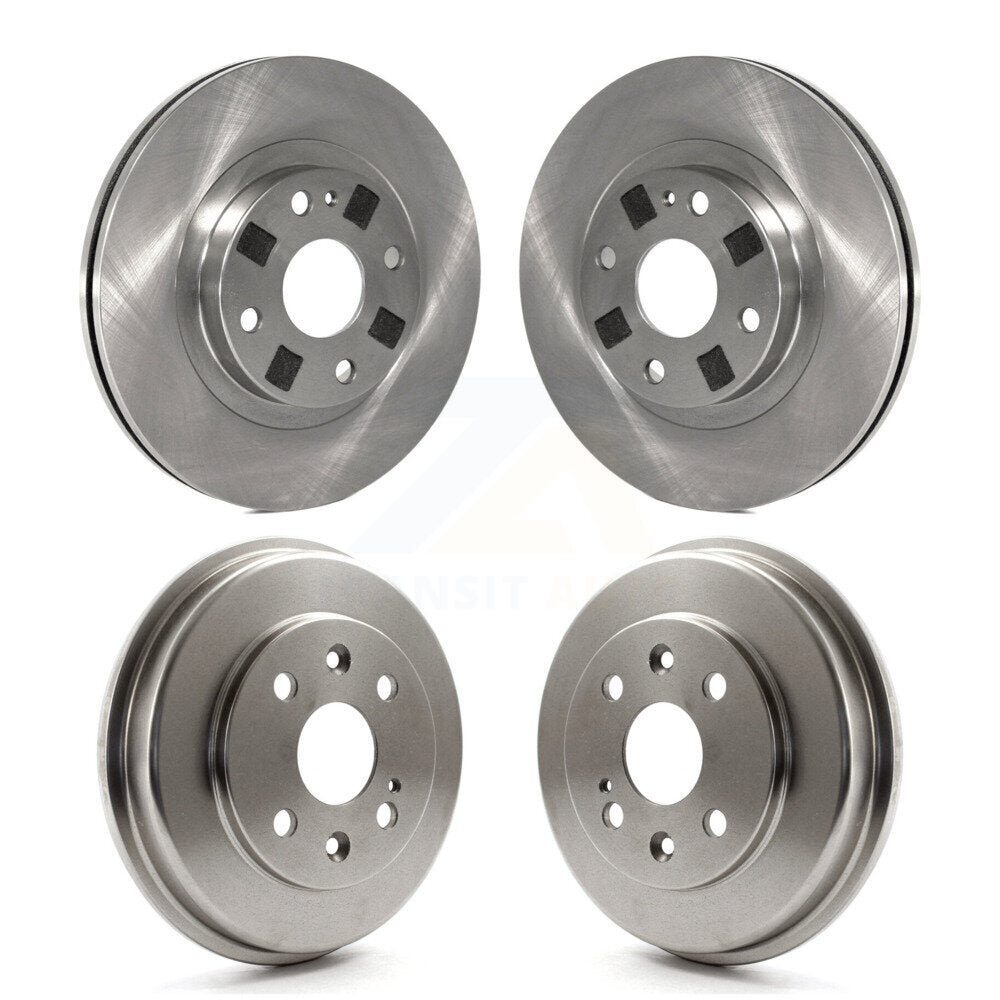 Disc Brake Rotors Drums Kit Front Rear For Mazda Protege