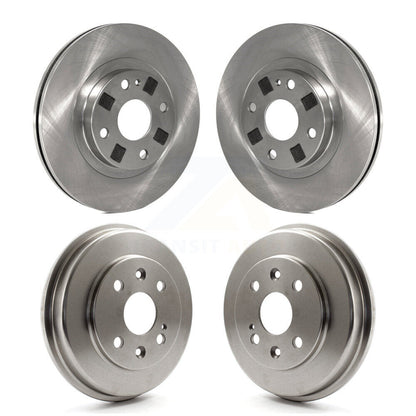 Disc Brake Rotors Drums Kit Front Rear For Mazda Protege