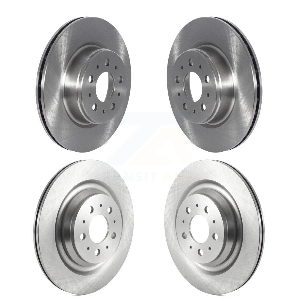 Disc Brake Rotor Front Rear Kit For 2017-2022 Tesla 3 With Gray Painted Calipers