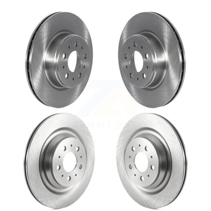 Disc Brake Rotor Front Rear Kit For 2017-2022 Tesla 3 With Gray Painted Calipers