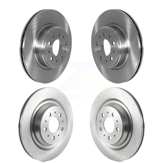 Disc Brake Rotor Front Rear Kit For 2017-2022 Tesla 3 With Gray Painted Calipers