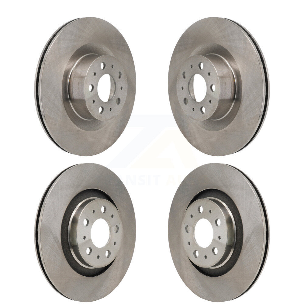 Disc Brake Rotor Front Rear Kit For 2020-2023 Tesla Y With Gray Painted Calipers