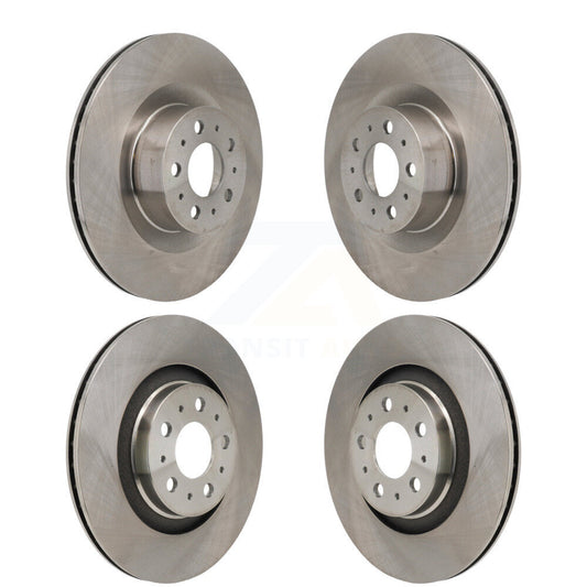 Disc Brake Rotor Front Rear Kit For 2020-2023 Tesla Y With Gray Painted Calipers
