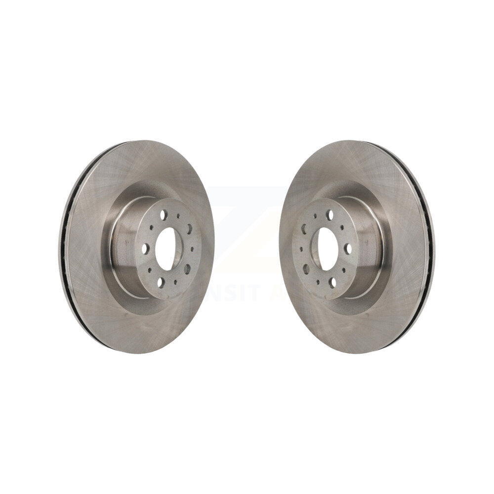 Disc Brake Rotors Front Pair For 2020-2023 Tesla Y With Gray Painted Calipers