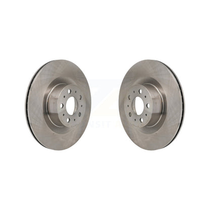 Disc Brake Rotors Front Pair For 2020-2023 Tesla Y With Gray Painted Calipers