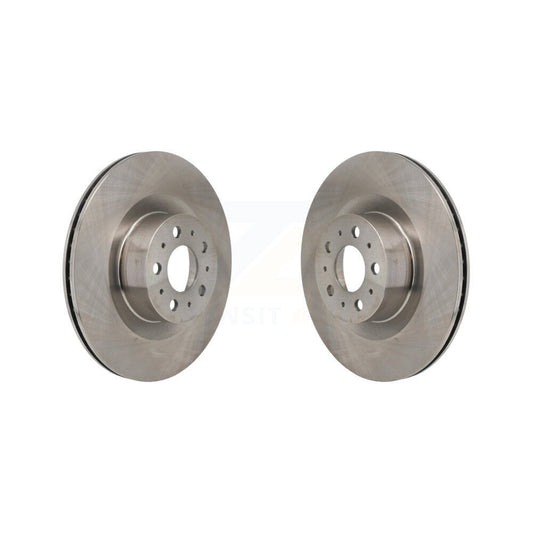 Disc Brake Rotors Front Pair For 2020-2023 Tesla Y With Gray Painted Calipers
