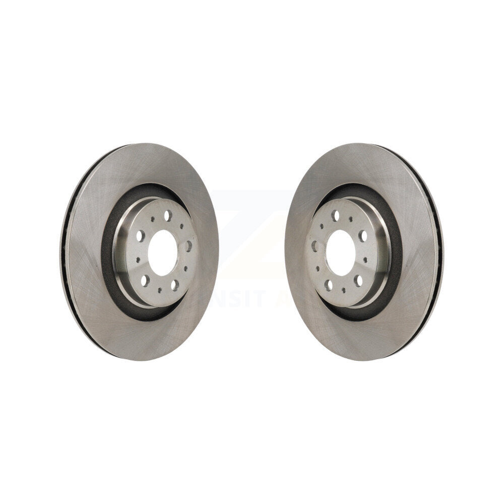 Disc Brake Rotors Rear Pair For 2020-2025 Tesla Y With Gray Painted Calipers