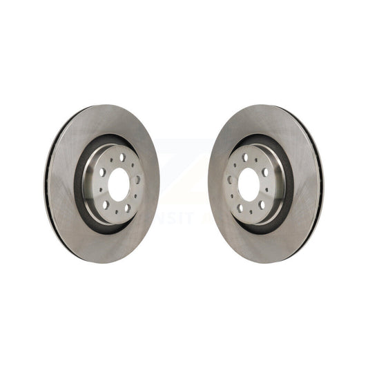 Disc Brake Rotors Rear Pair For 2020-2025 Tesla Y With Gray Painted Calipers