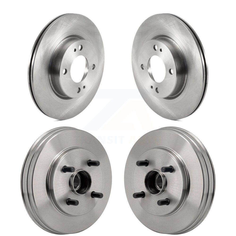 Disc Brake Rotors Drums Kit Front Rear For 2017-2024 Mitsubishi Mirage G4