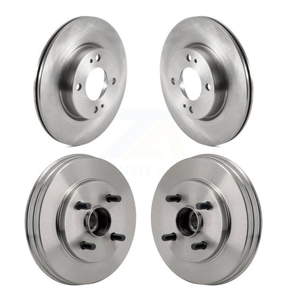 Disc Brake Rotors Drums Kit Front Rear For 2017-2024 Mitsubishi Mirage G4