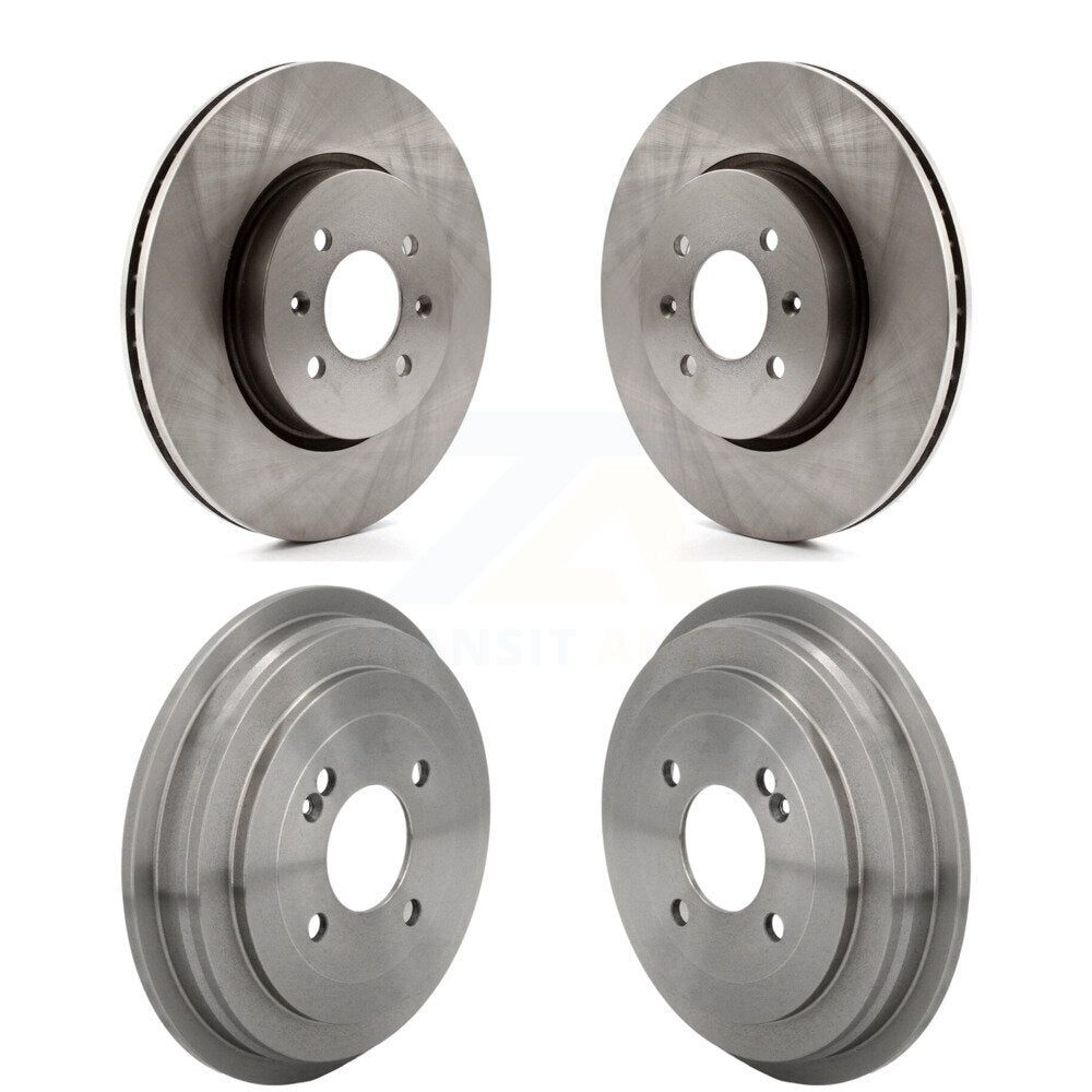 Disc Brake Rotors Drums Kit Front Rear For Kia Rio Hyundai Accent
