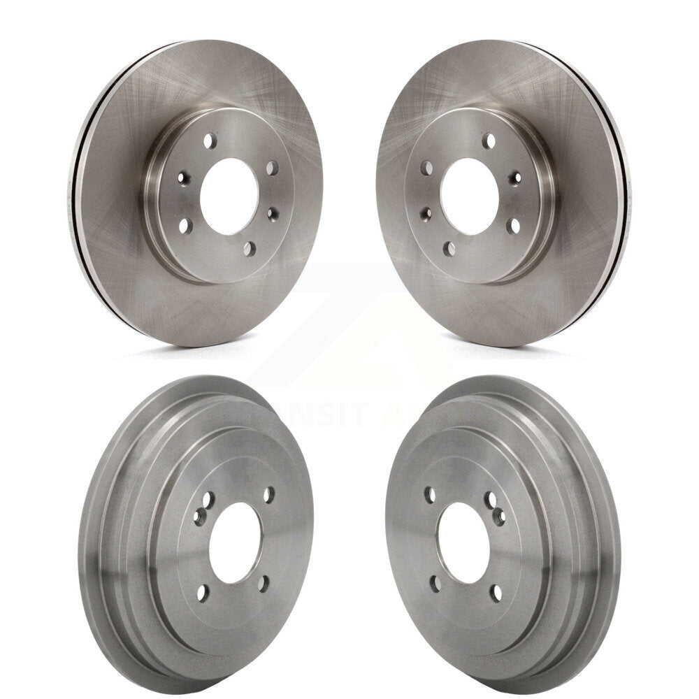 Disc Brake Rotors Drums Kit Front Rear For Kia Rio