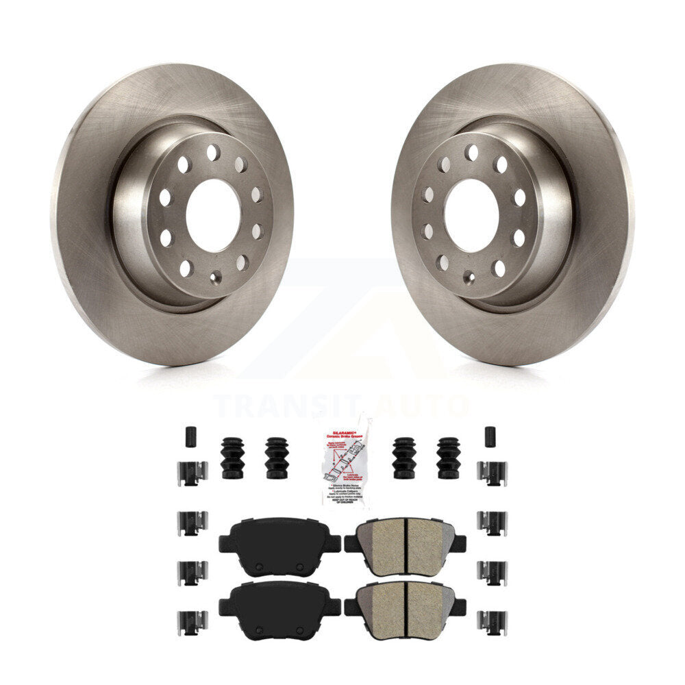 Disc Brake Rotor & Semi-Metallic Pad Rear Kit For Audi A3 Quattro Volkswagen Eos