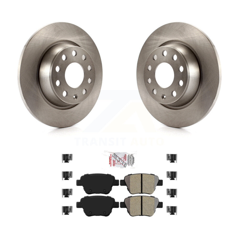 Disc Brake Rotor & Semi-Metallic Pad Rear Kit For Audi A3 Quattro Volkswagen Eos