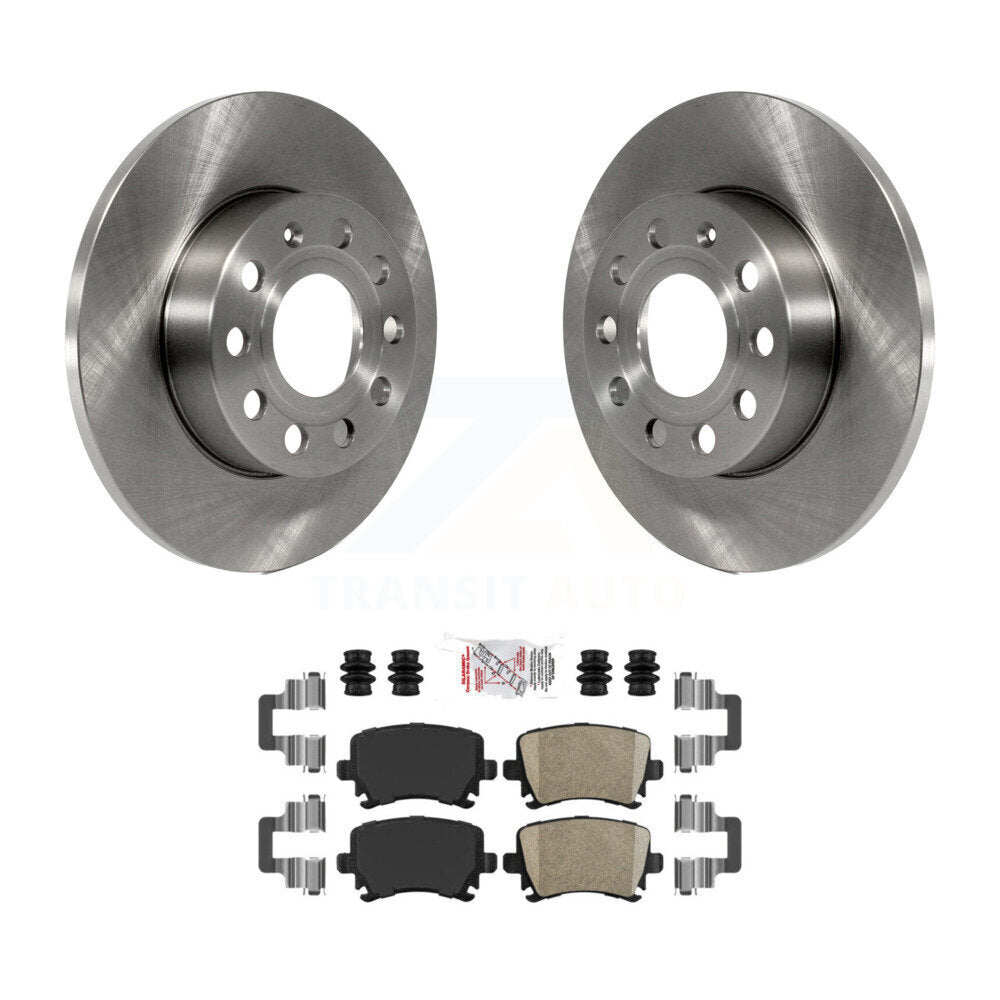 Brake Rotor And Ceramic Pad Rear Kit For Volkswagen Jetta Rabbit Audi A3 Quattro