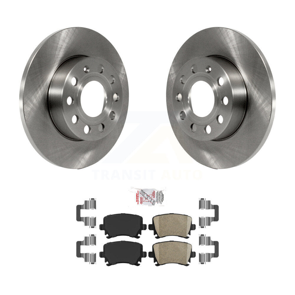 Brake Rotor And Ceramic Pad Rear Kit For Volkswagen Jetta Rabbit Audi A3 Quattro