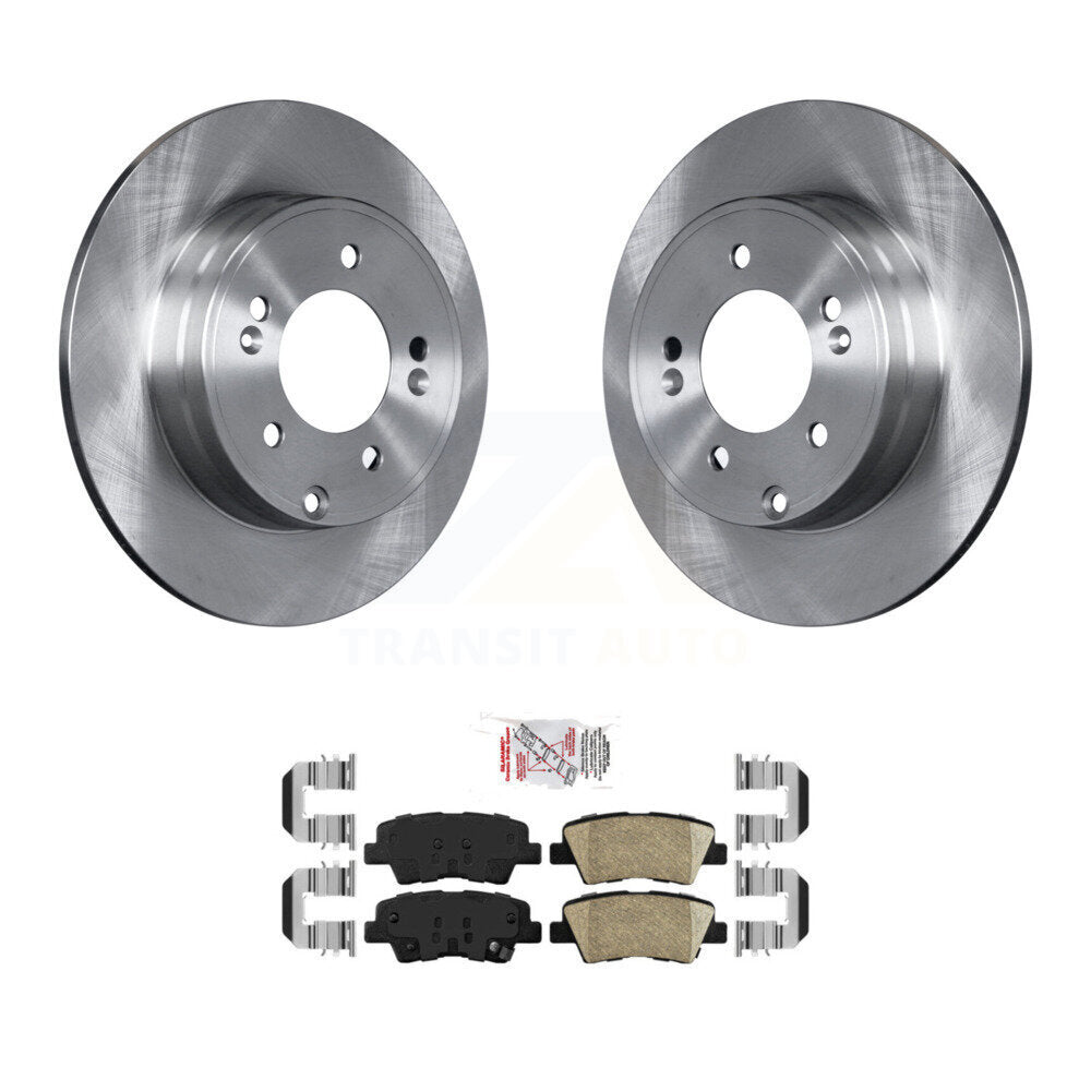 Disc Brake Rotors And Ceramic Pads Rear Kit For Hyundai Sonata Kia Optima