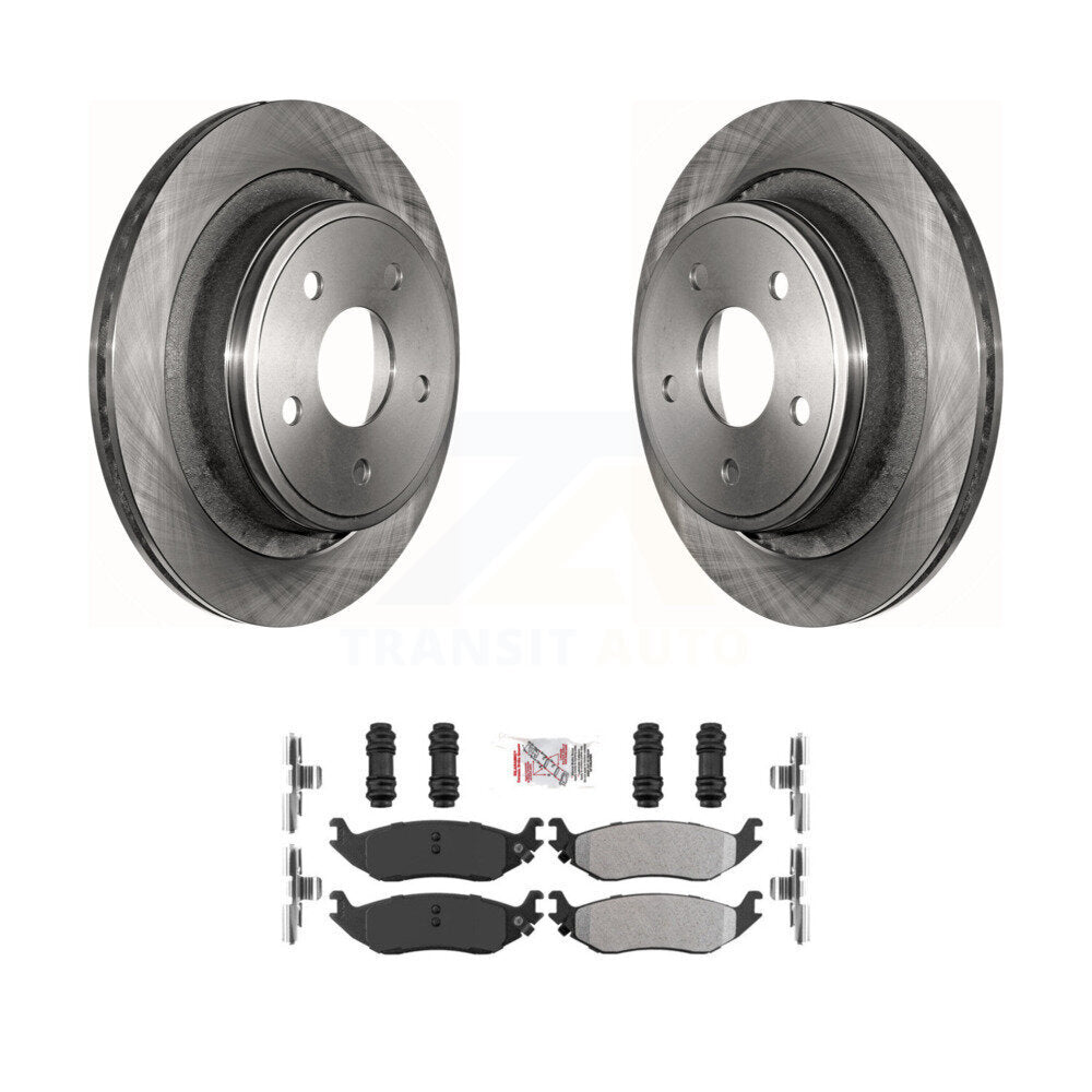Brake Rotors Semi-Metallic Pad Rear Kit For Ram 1500 Classic Dodge Durango Aspen