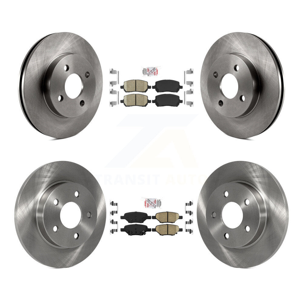 Ceramic Pads And Disc Brake Rotors Front Rear Kit For Pontiac G5 Pursuit