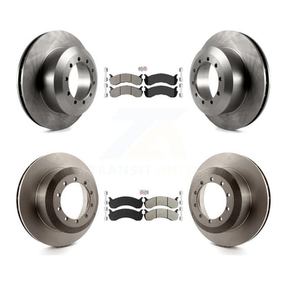 Semi-Metallic Pads And Disc Brake Rotors Front Rear Kit For