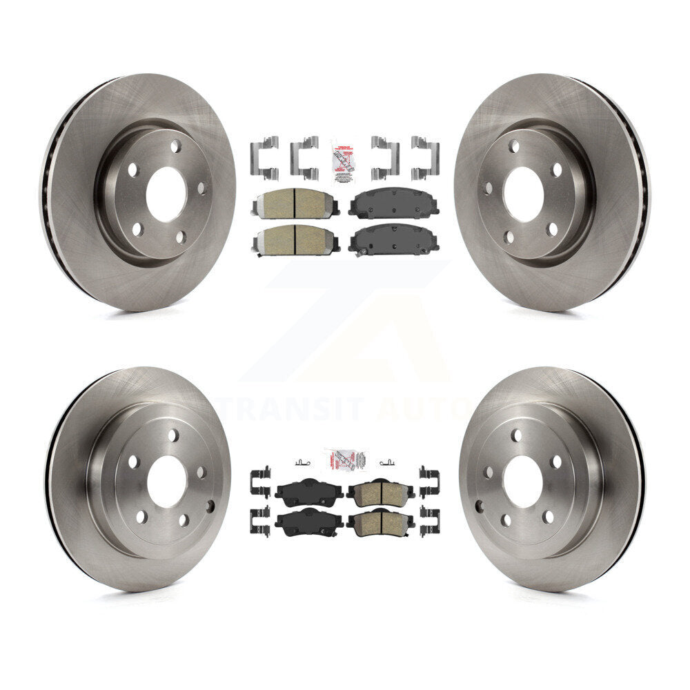 Semi-Metallic Pad Disc Brake Rotors Front Rear Kit For 2008-2009 Pontiac G8 Base