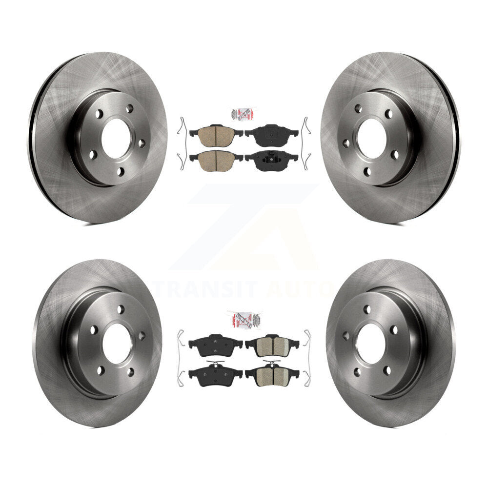 Ceramic Pads And Disc Brake Rotors Front Rear Kit For Ford Focus
