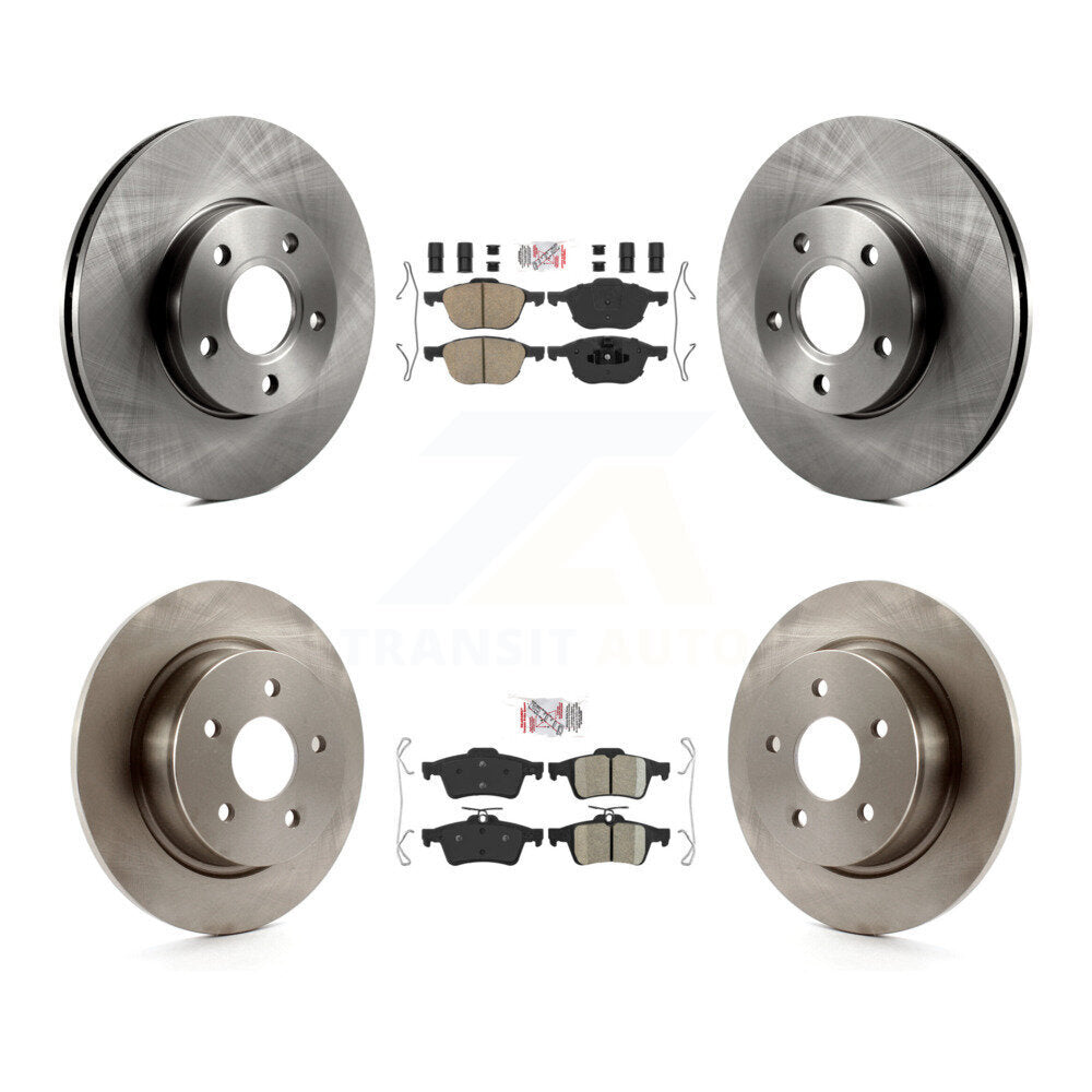 Ceramic Pads And Disc Brake Rotors Front Rear Kit For Ford C-Max