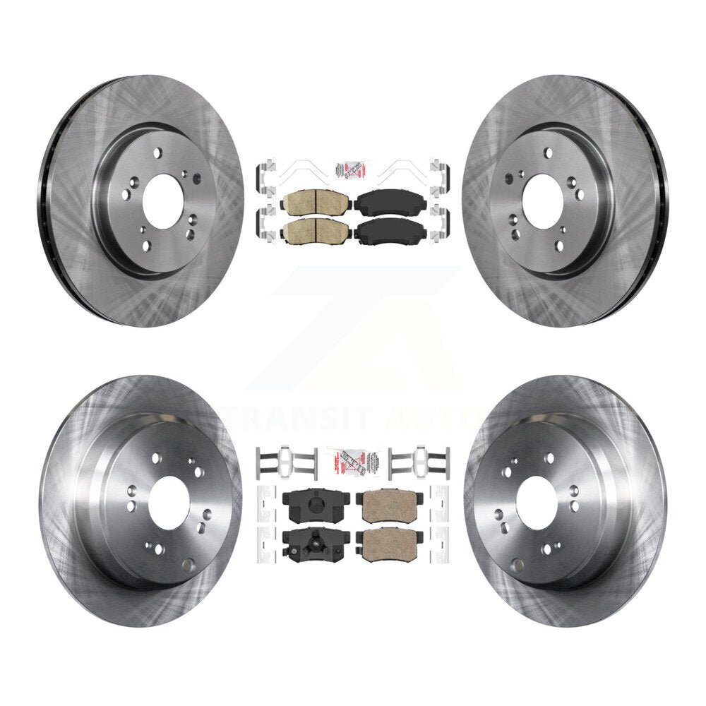 Ceramic Pads And Disc Brake Rotors Front Rear Kit For Honda CR-V Acura RDX