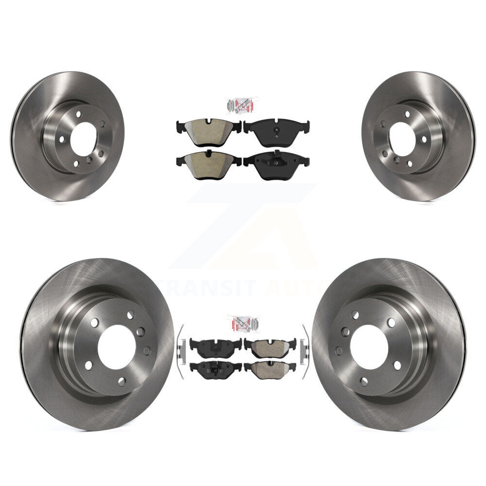 Semi-Metallic Pads And Disc Brake Rotors Front Rear Kit For BMW 328i