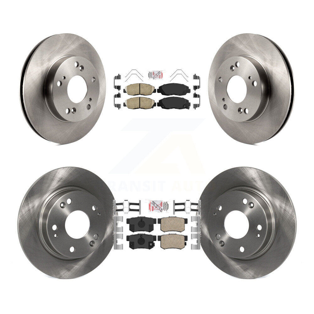 Ceramic Pads And Disc Brake Rotors Front Rear Kit For Honda Civic