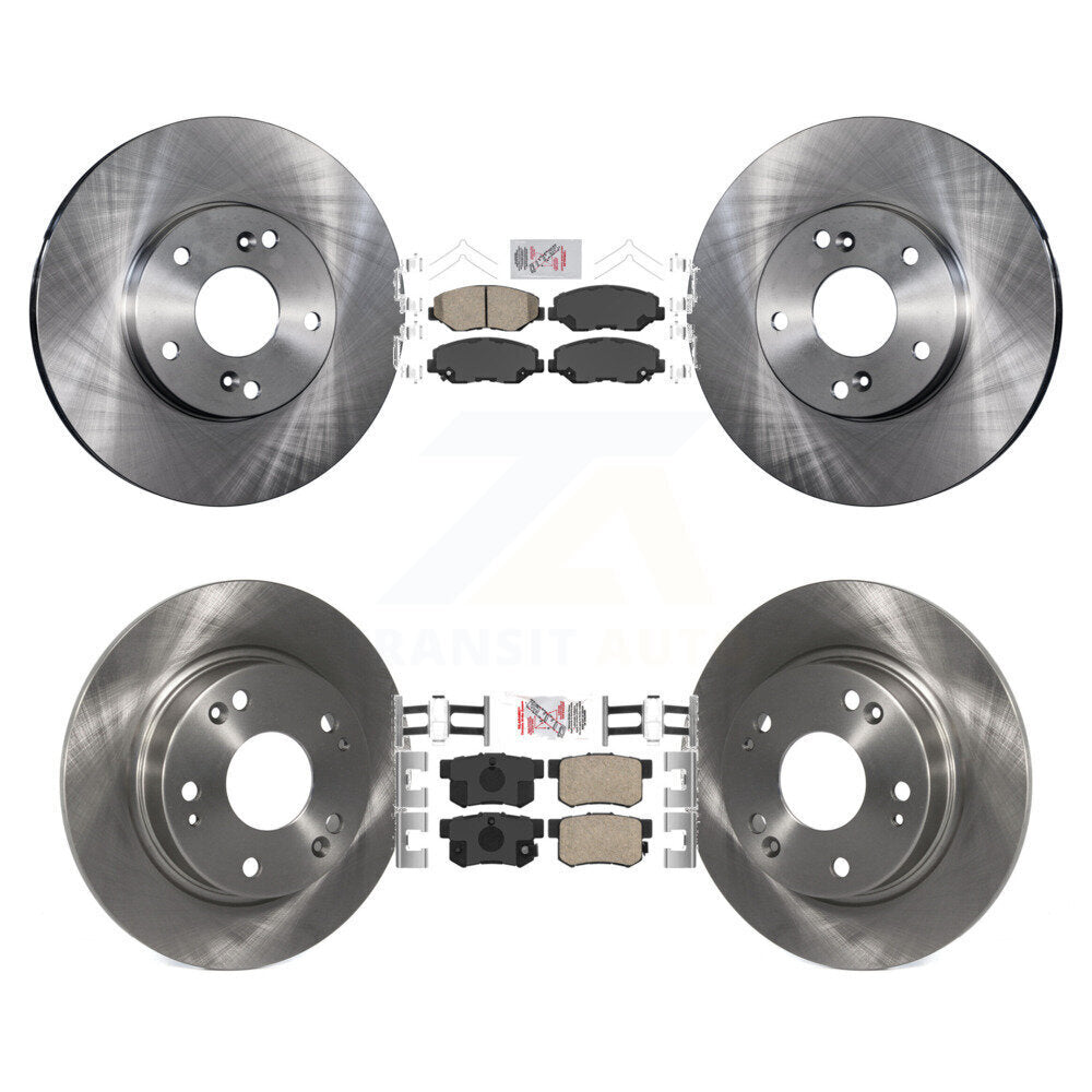 Ceramic Pads And Disc Brake Rotors Front Rear Kit For Honda Civic