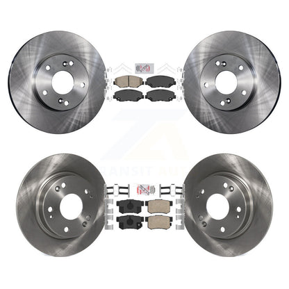 Ceramic Pads And Disc Brake Rotors Front Rear Kit For Honda Civic