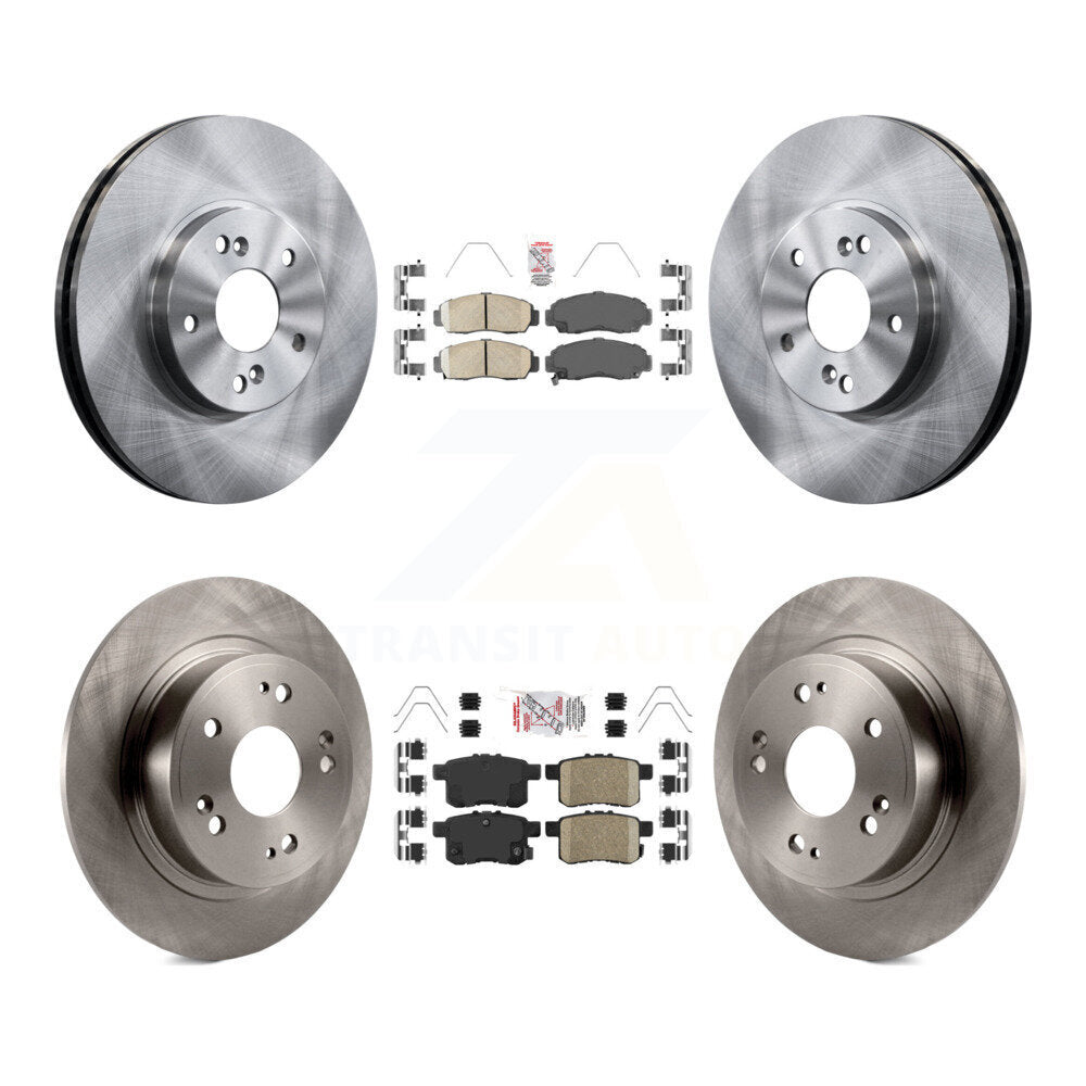 Ceramic Pads And Disc Brake Rotors Front Rear Kit For Honda Accord Acura TSX