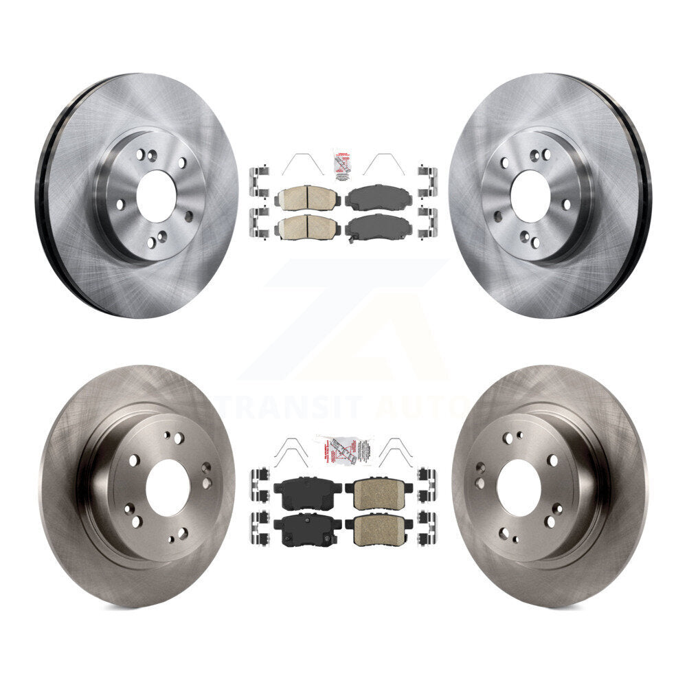 Ceramic Pads And Disc Brake Rotors Front Rear Kit For Honda Accord Acura TSX