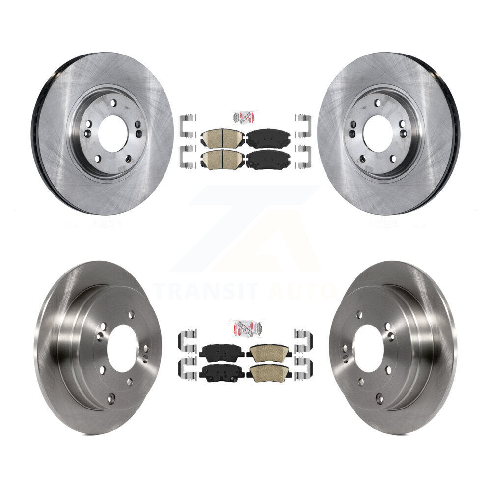Ceramic Pads And Disc Brake Rotors Front Rear Kit For 2007-2009 Kia Amanti