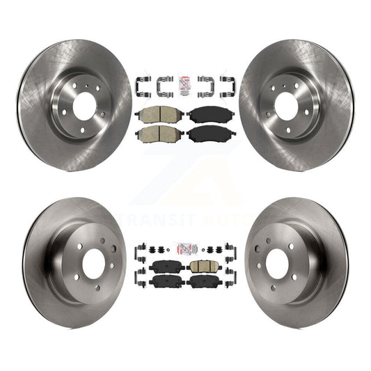 Semi-Metallic Ceramic Pad & Brake Rotor Front Rear Kit For INFINITI G37 EX35 G35