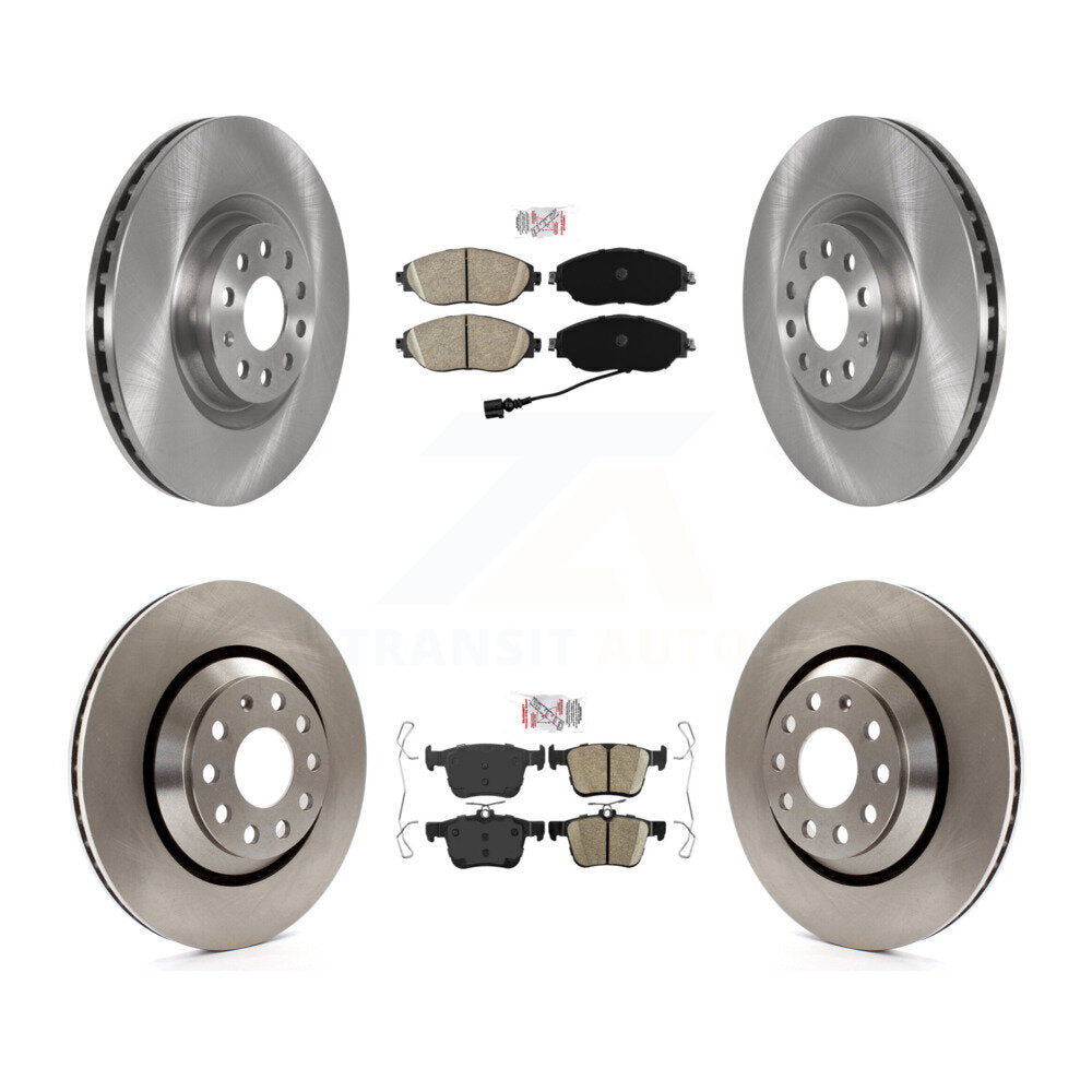 Ceramic Pad Brake Rotors Front Rear Kit For Volkswagen Golf R Audi S3 A3 Quattro