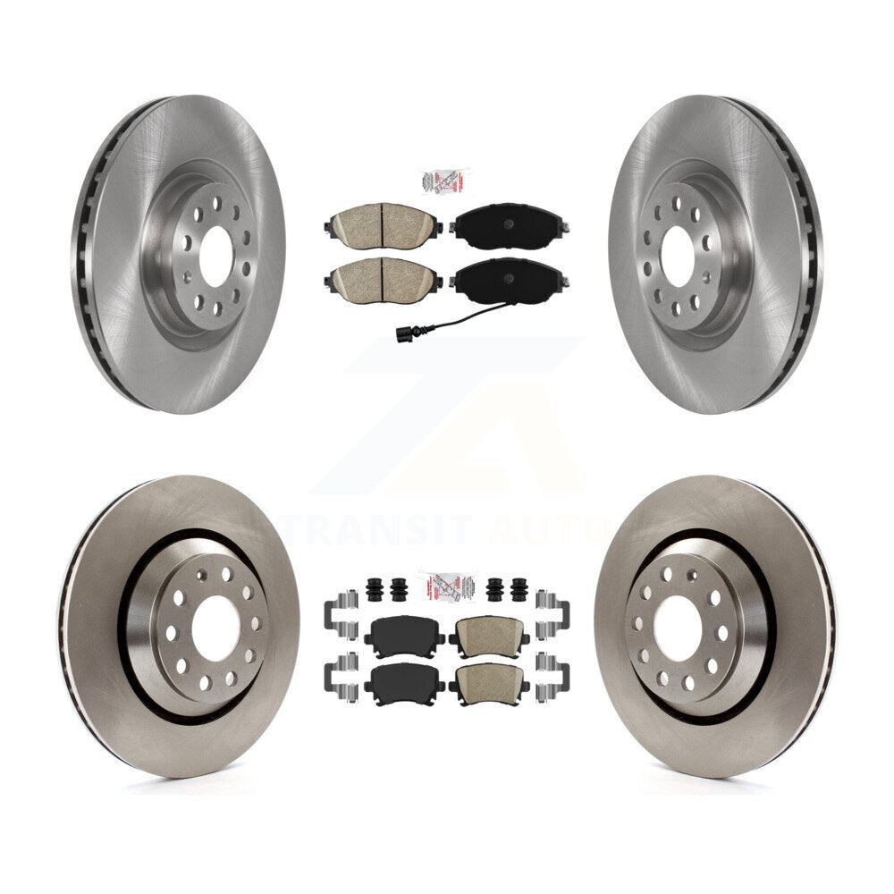 Ceramic Pads And Disc Brake Rotors Front Rear Kit For Volkswagen GTI