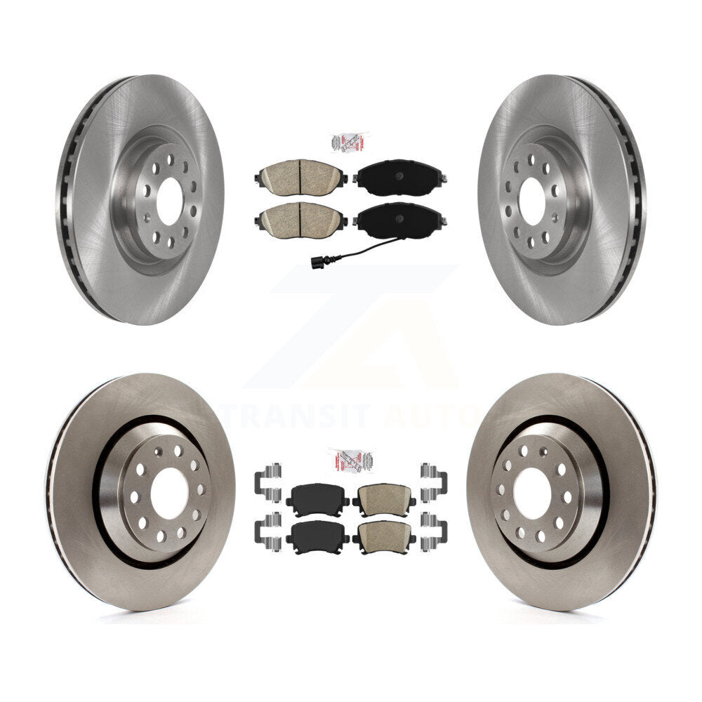 Ceramic Pads And Disc Brake Rotors Front Rear Kit For Volkswagen GTI