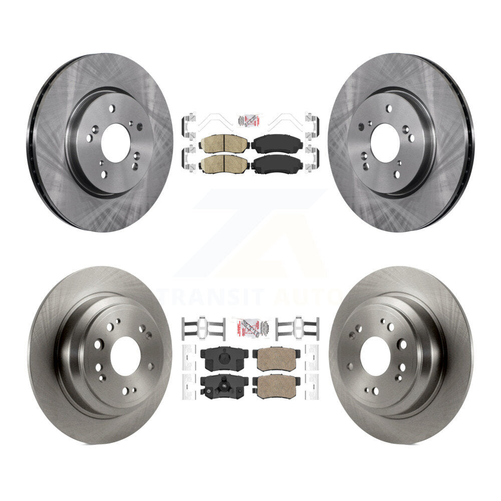 Ceramic Pads And Disc Brake Rotors Front Rear Kit For Honda Accord Crosstour