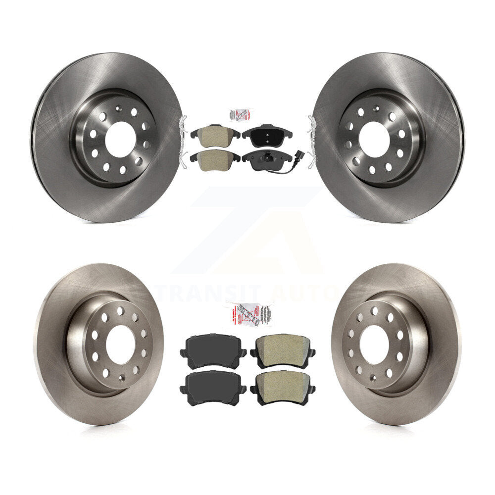 Semi-Metallic Pad Disc Brake Rotors Front Rear Kit For Volkswagen Tiguan Audi Q3