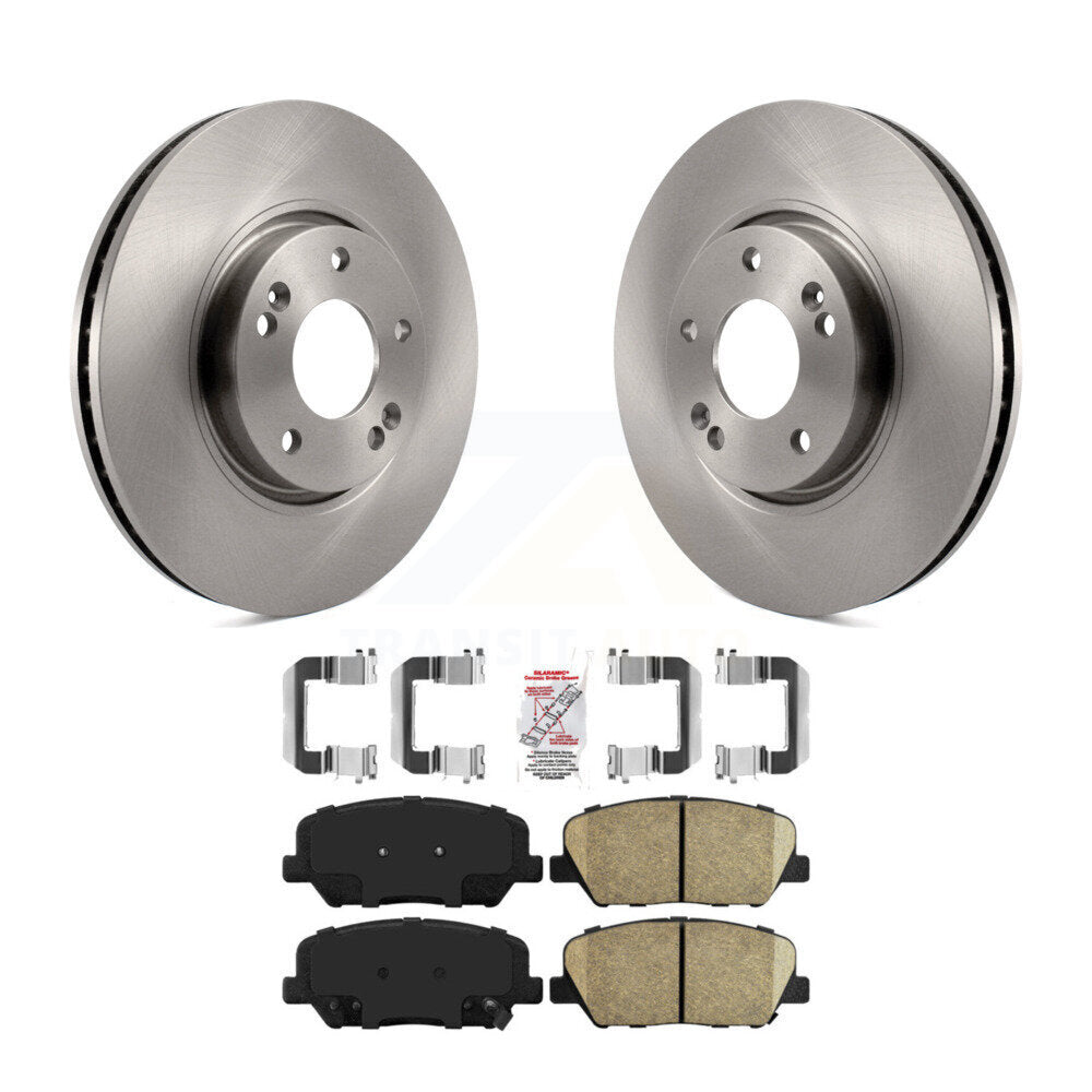 Brake Rotors & Ceramic Pad Front Kit For 2013-2015 Hyundai Veloster Turbocharged