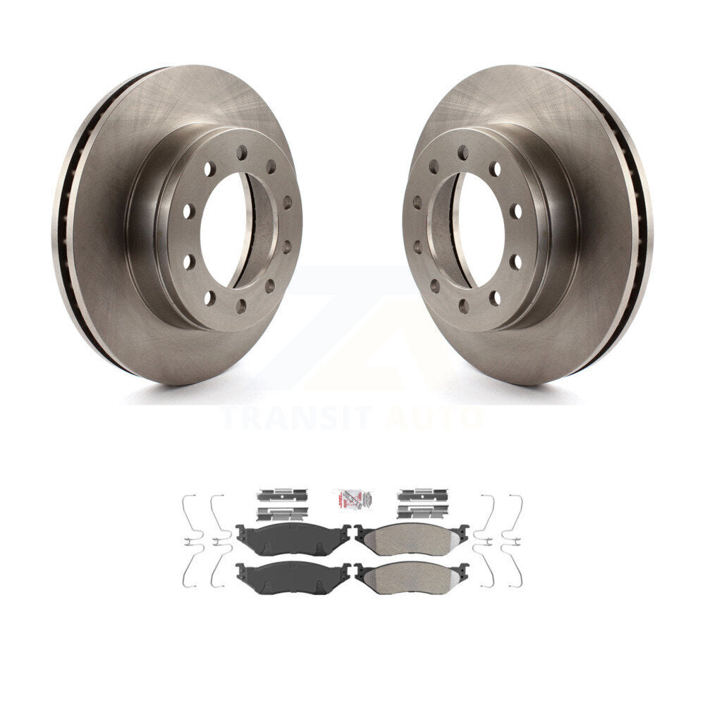 Brake Rotors & Semi-Metallic Pad Front Kit For Ford F-450 Super Duty F-550 CF500